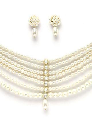 Elegant Pearl Kundan Choker Set
