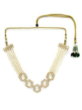 Hexagonal Elegance Kundan Necklace Set